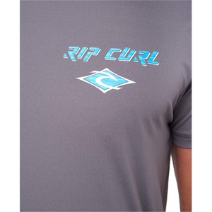 2022 Rip Curl Mens Icons Surflite Short Sleeve Loosefit Rash Vest 118MRV - Dark Grey